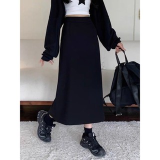 Chân váy A suông đen dài, Chân váy bigsize chất Umi Hàn cao cấp bigsize.store99