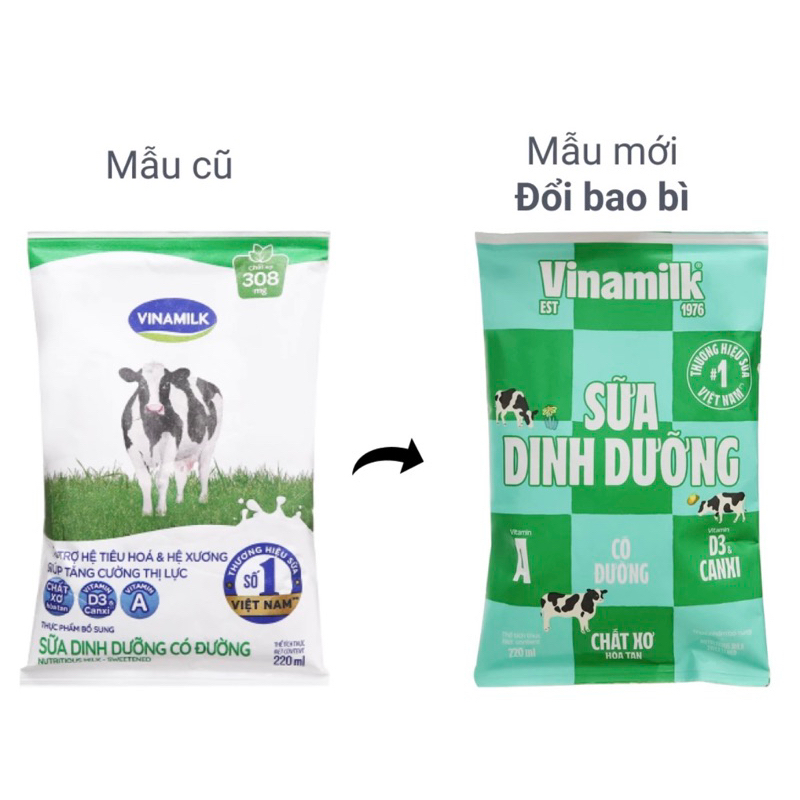 combo 5 gói Sữa Tươi vinamilk 220ml