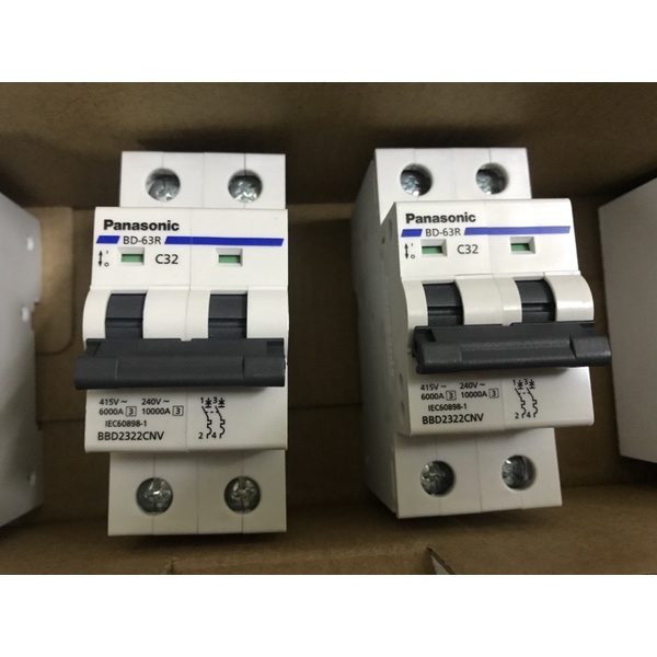 PANASONIC Cầu dao Aptomat CB 2 Pha 2 tép 20A 32A 40A 63A