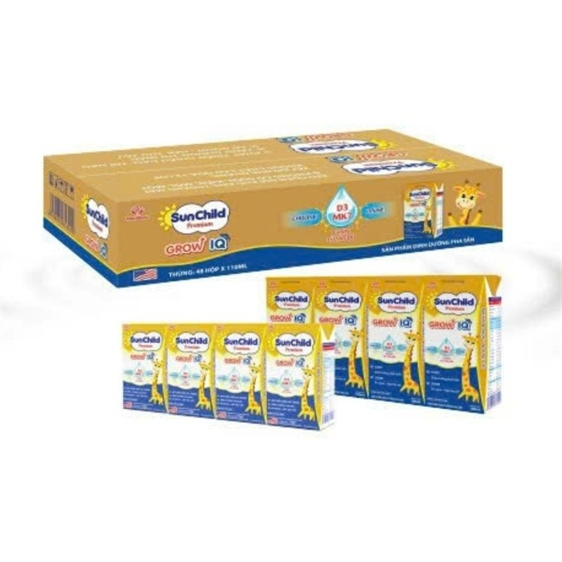Sữa Pha Sẵn Sunchild Premium Grow IQ Thùng 48 hộp * 110ml