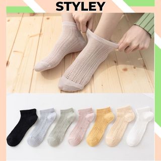 Tất nữ cổ thấp dạng lưới thoáng mát chống hôi chân, Vớ nữ style hàn quốc cute dễ thương P010