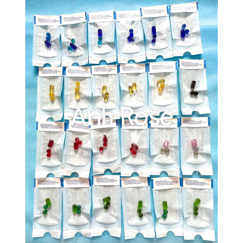 Bi Đá thuỷ tinh màu bộ 3v