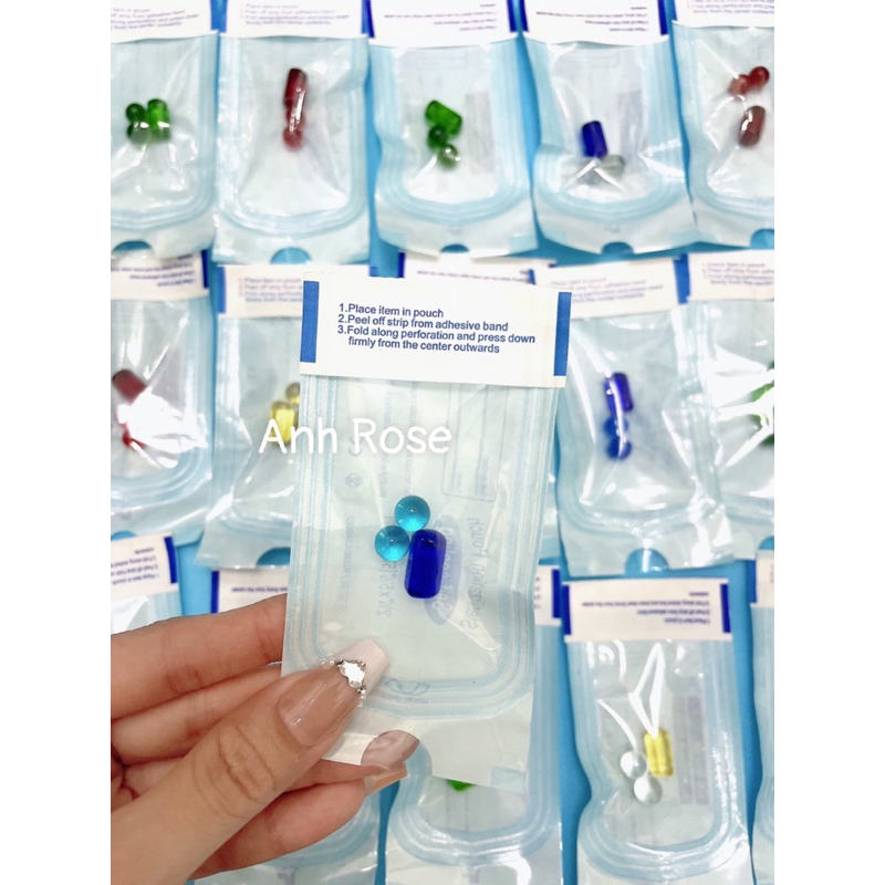 Bi Đá thuỷ tinh màu bộ 3v