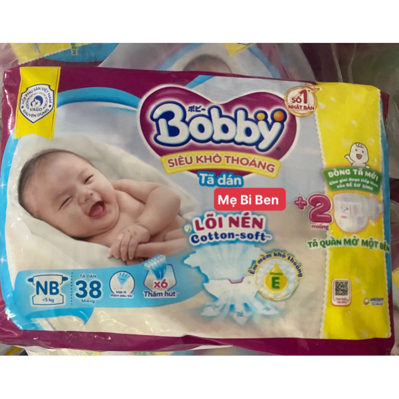 Tã Dán Bobby Siêu Thấm XS38/XS70 miếng cho bé dưới 5kg