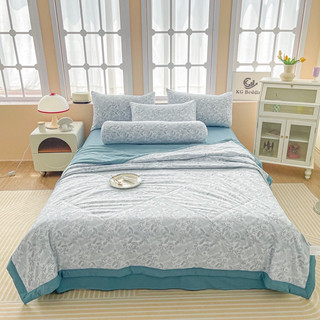 Bộ cotton đũi chăn trần hè 5 món Mềm mại, thoáng mát