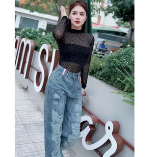 Áo lưới nhũ kèm quây
