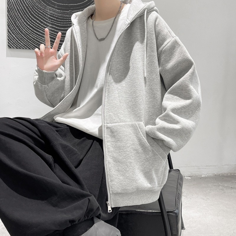Áo khoác hoodie khoá zip LIGUNN nỉ Hàn Nam Nữ cao cấp unisex form rộng local brand cao cấp.