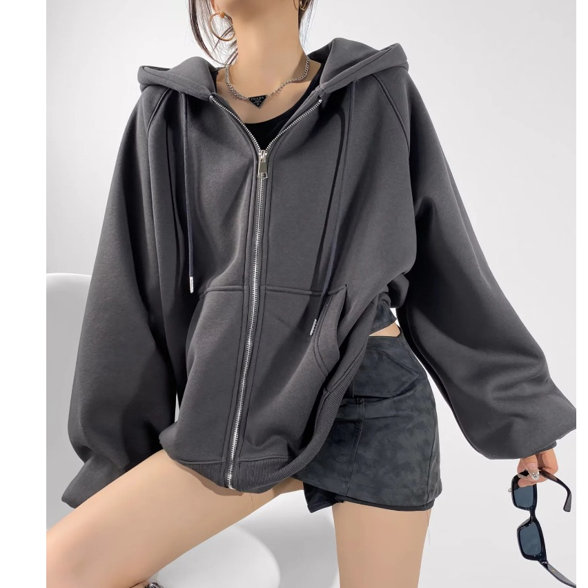 Áo khoác hoodie khoá zip LIGUNN nỉ Hàn Nam Nữ cao cấp unisex form rộng local brand cao cấp.
