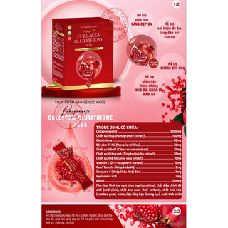 Collagen 3000 glutathion plus lựu đỏ 60000mg/20 gói