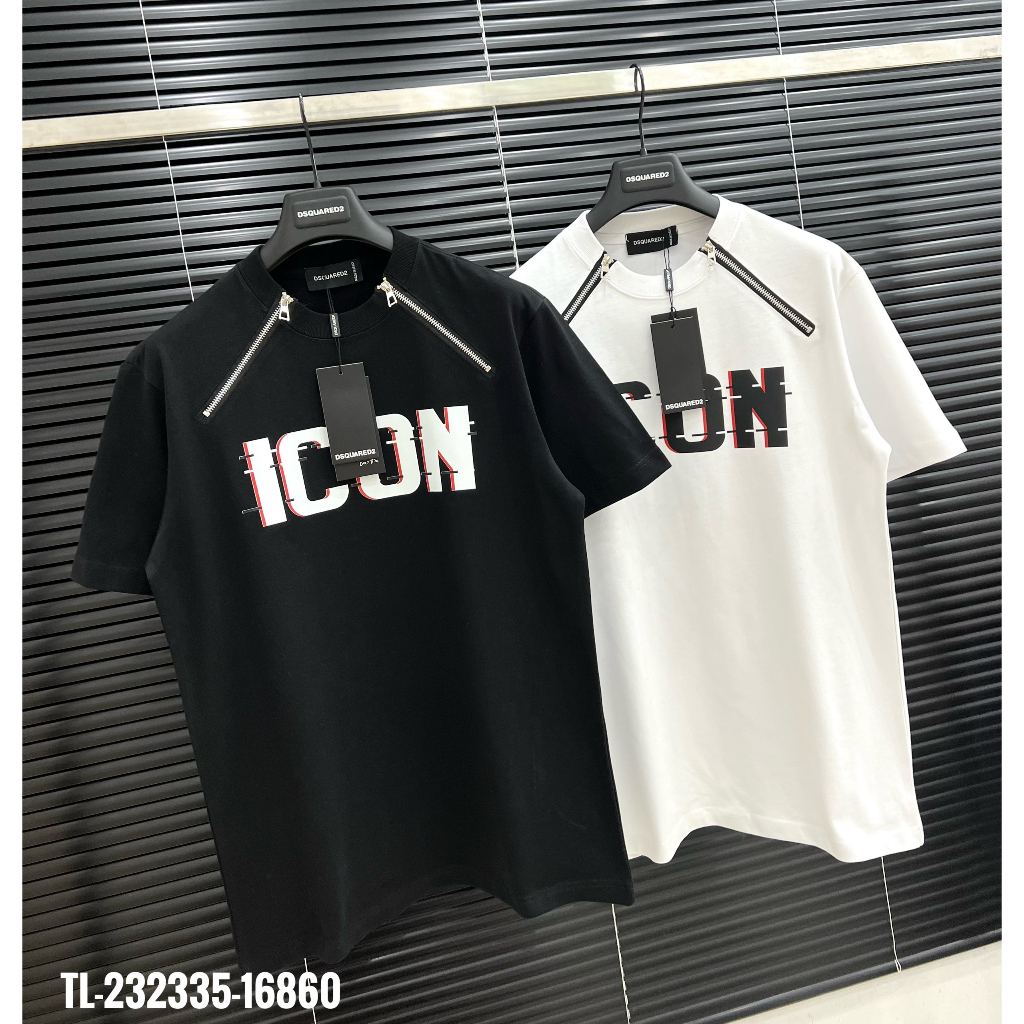 Áo Phông Nam Nữ Dsquared2 ICON Phối 2 Khoá Zip. Áo Thun Nam Nữ Unisex Form rông Hottrend 2023