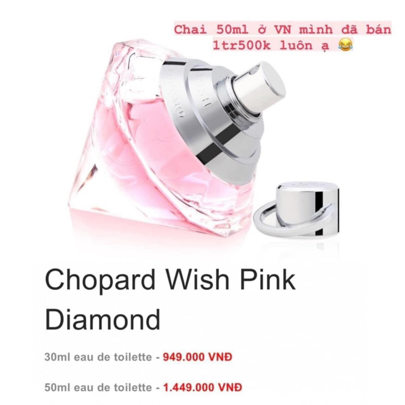 NƯỚC HOA 𝐂𝐇𝐎𝐏𝐀𝐑𝐃 𝐖𝐈𝐒𝐇 𝐏𝐈𝐍𝐊 𝐃𝐈𝐀𝐌𝐎𝐍𝐃 EDT 75ML