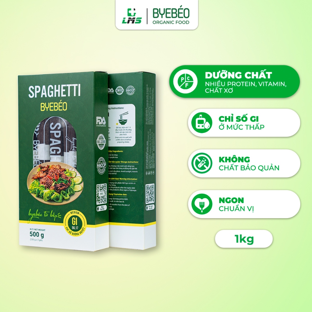 Sách BYE BÉO Combo 1&2 và Bún/Phở Gạo Lứt Bugalu Bổ Sung Chất Xơ, Vitamin và Khoáng Chất  - LMS FOOD