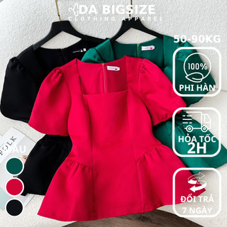 Dabigsize - Áo Kiểu Nữ Bigsize Kiểu Đi Chơi Sang Chảnh Chất Phi Hàn Cao Cấp Che Khuyết Điểm Dành Cho Người Mập 50-90kg