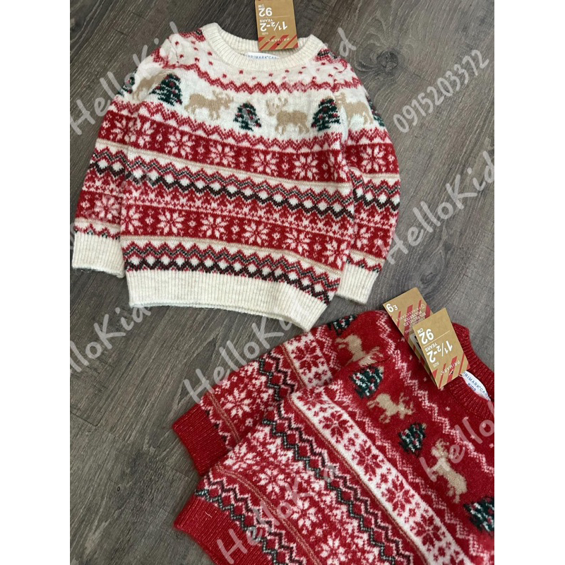 Áo len họa tiết noel prima cho bé