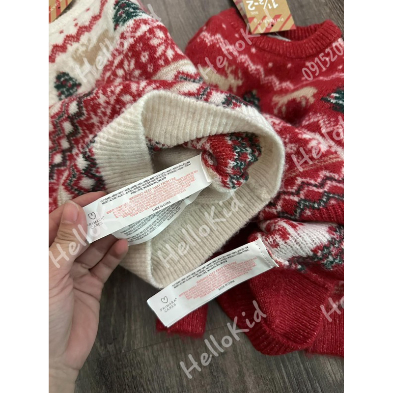 Áo len họa tiết noel prima cho bé