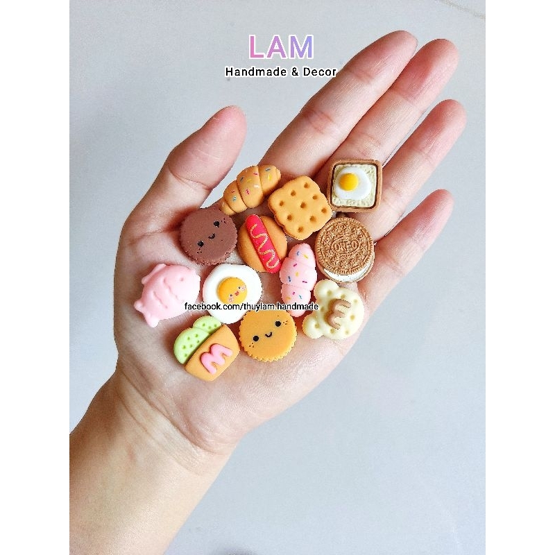 Charm/sticker nổi 3D trang trí hình Noel/Giáng sinh/Bánh cookie