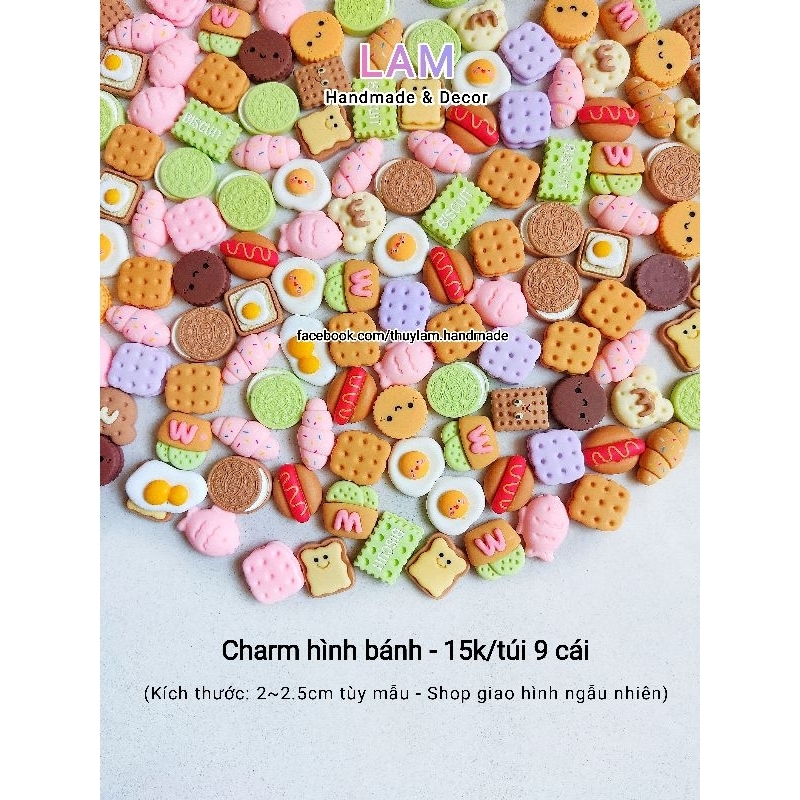 Charm/sticker nổi 3D trang trí hình Noel/Giáng sinh/Bánh cookie
