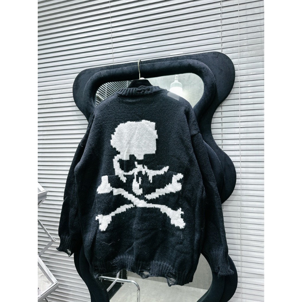 Áo sweater, áo len họa tiết đầu lâu sau lưng cực chất cho nam nữ