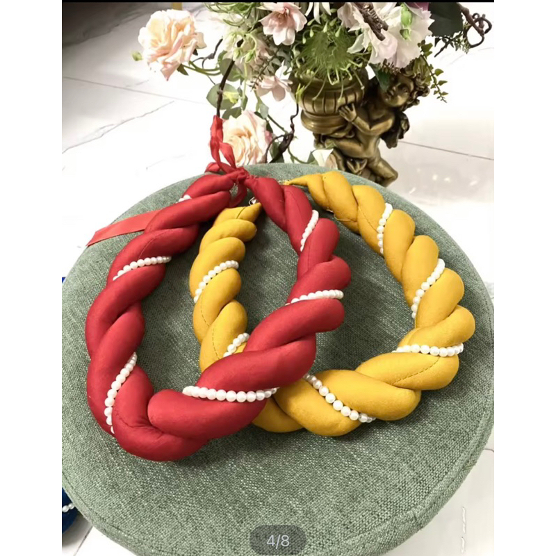 Mấn đội đầu áo dài cách tân kết hạt trai đủ màu