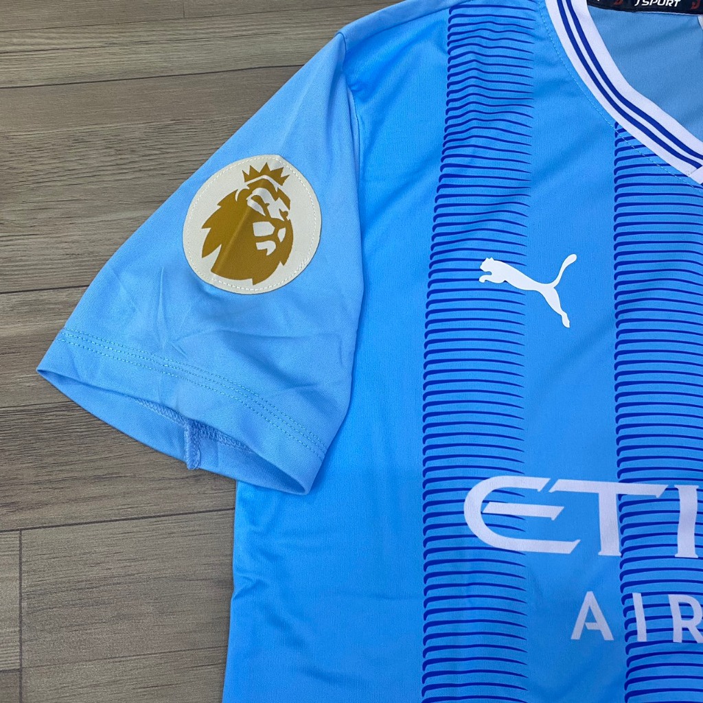 Bộ quần áo bóng đá MAN CITY MC xanh sân nhà 2024 in tên Haaland số 9