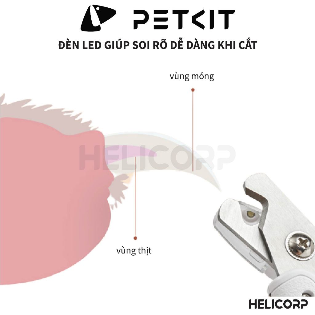 [Mua 2 giảm 4%] Kìm Bấm, Kéo Bấm Cắt Móng Cho Mèo Chó Petkit LED Pet Nail Clipper