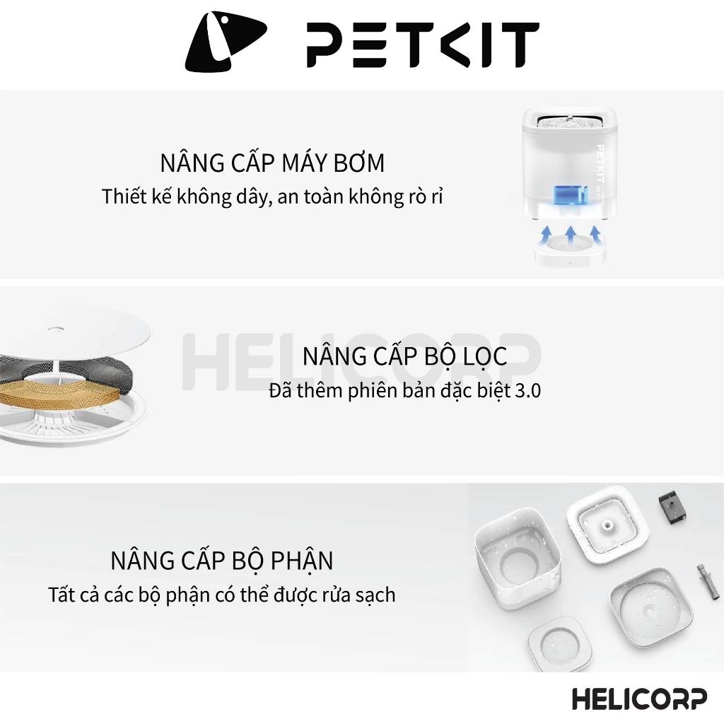 Máy Uống Nước, Lọc Nước Cho Mèo, Chó Petkit Solo SE Bơm Không Dây