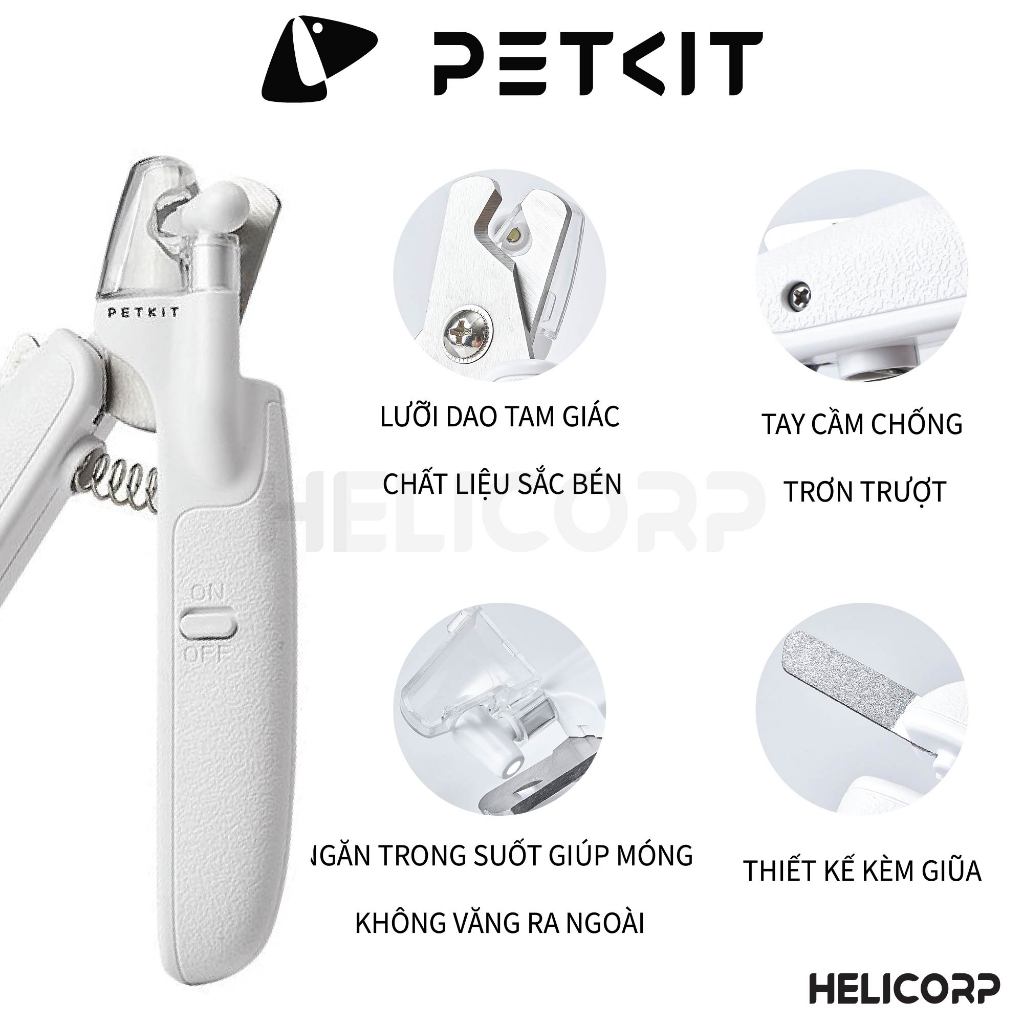 [Mua 2 giảm 4%] Kìm Bấm, Kéo Bấm Cắt Móng Cho Mèo Chó Petkit LED Pet Nail Clipper