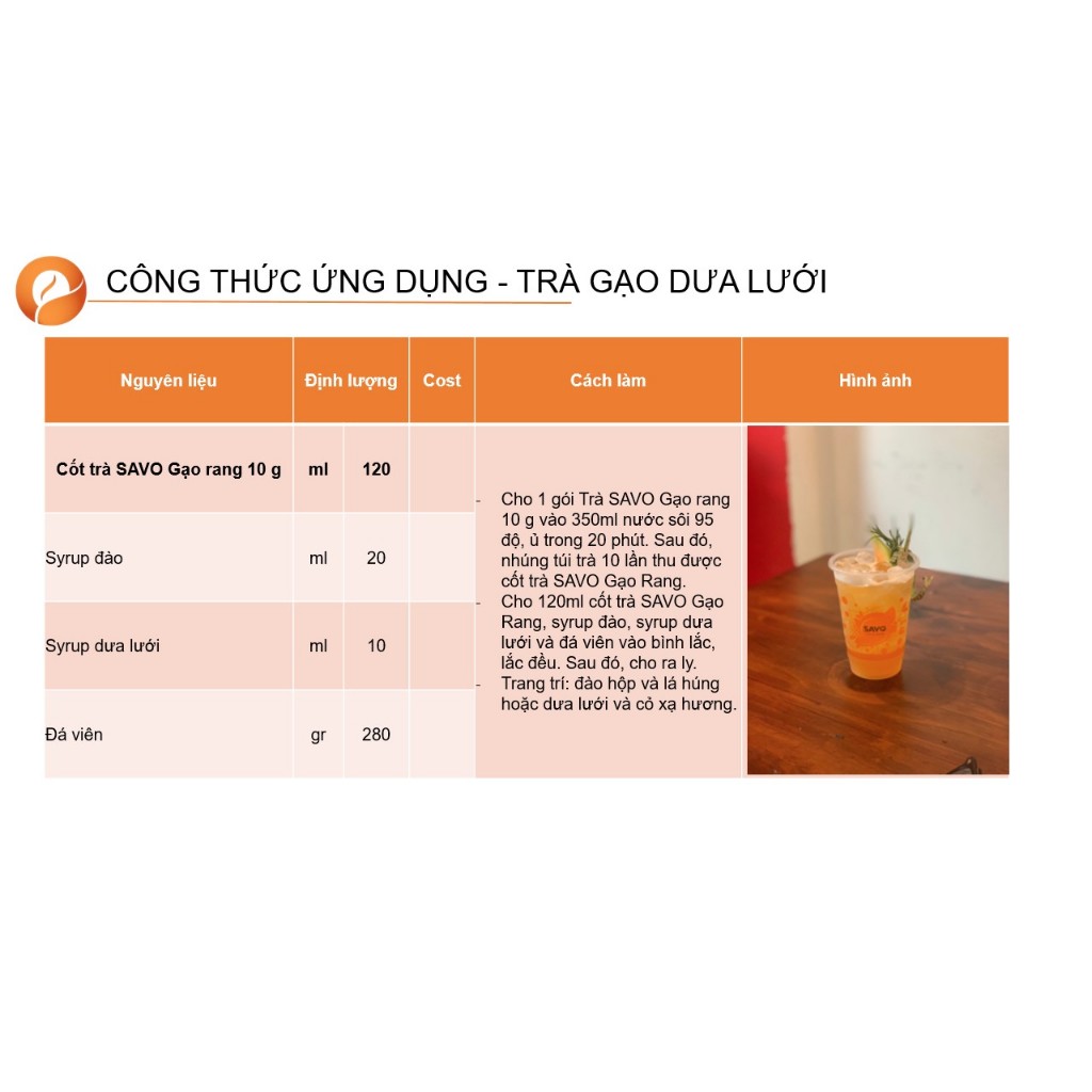 Trà Gạo Rang Loại Túi Lọc 10g SAVO