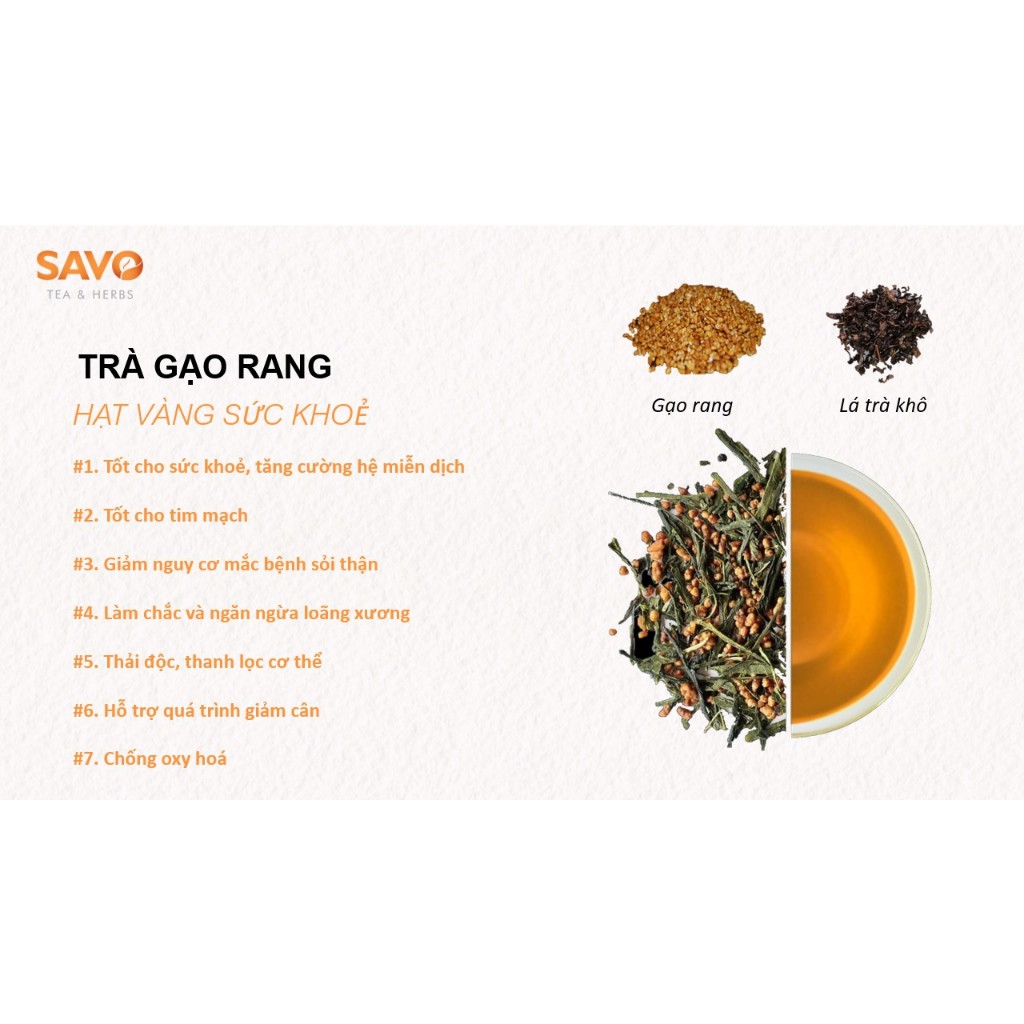 Trà Gạo Rang Loại Túi Lọc 10g SAVO