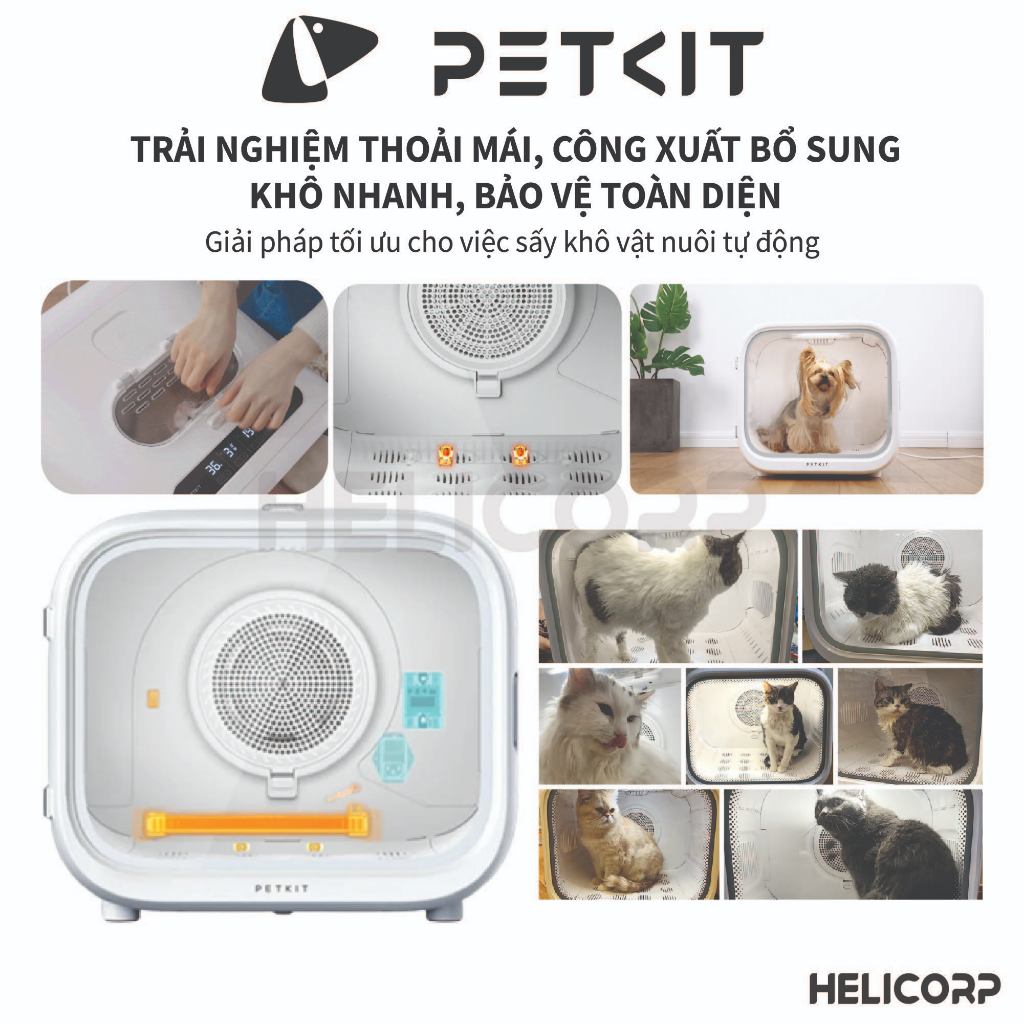 Máy Sấy Lông Cho Chó Mèo Petkit Air Salon Max Pro 2024, Sấy Nhanh Khô, Lông Mượt, Khử Khuẩn Ozone