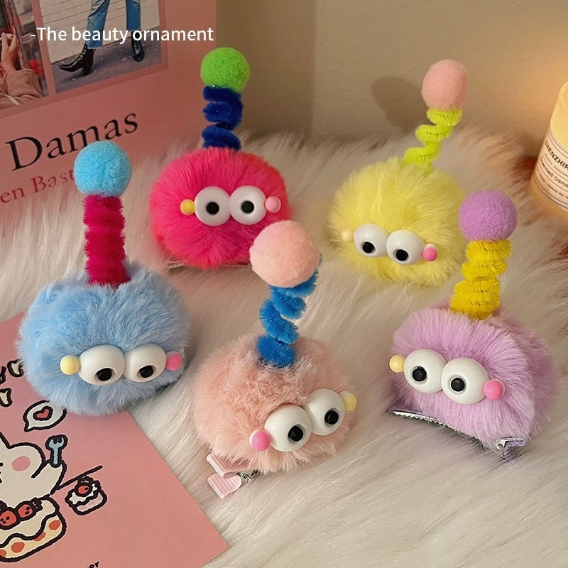 Kẹp Tóc Hình Quái Vật Nhỏ Nhiều Màu Sắc Cho Bé 🌟FREESHIP🌟 Ghim tóc hình thú vật nhồi bông đáng yêu