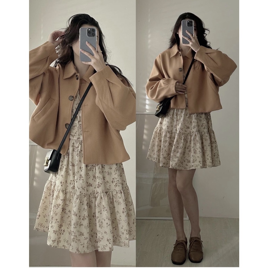 ÁO KHOÁC DẠ DÁNG LỬNG 2 LỚP TAY BỒNG SIÊU DÀY CROPTOP Siêu CÁ Tính HÀNG LOẠI 1