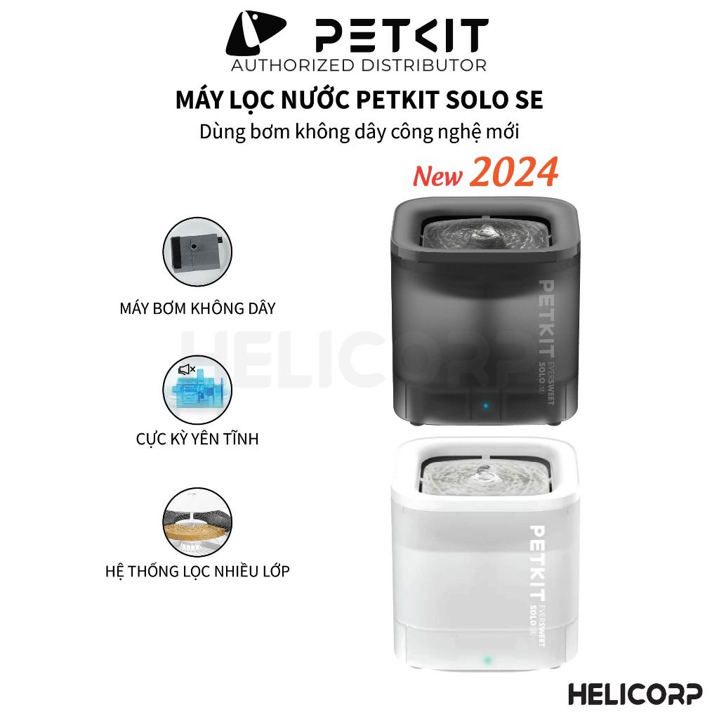 Máy Lọc Nước Cho Mèo, Máy Uống Nước Bơm Không Dây Petkit EVERSWEET SOLO SE（WIRELESS PUMP) - HeLiCorp