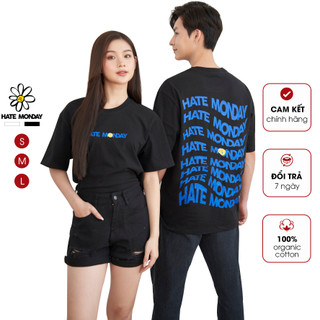 Áo thun unisex hate monday chất liệu cotton thoáng mát in họa tiết hate monday