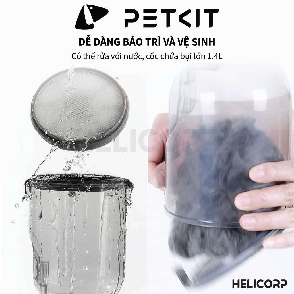 Máy Cắt, Tỉa, Cạo, Chải, Hút Lông Chó Mèo Petkit AirClipper 5 in 1 Pet Grooming Kit - HeLiCorp