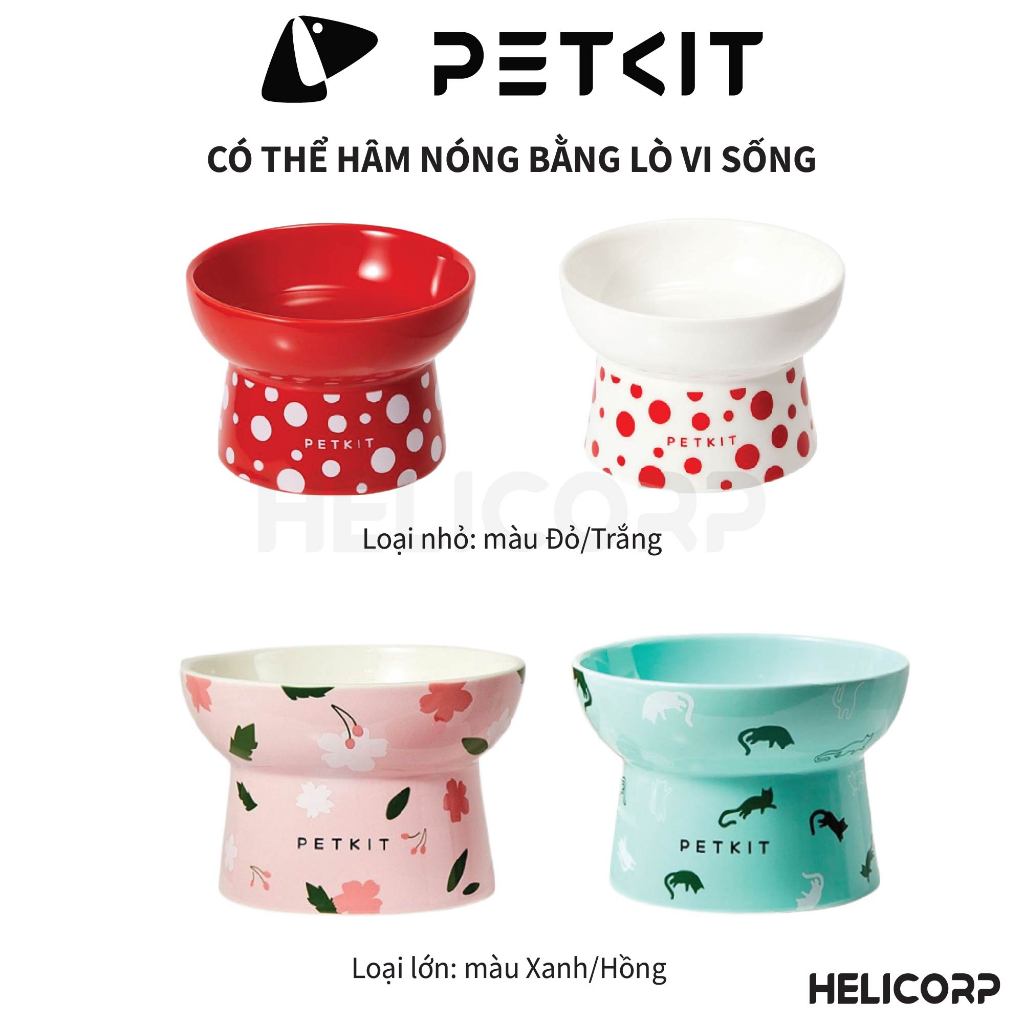 Chén Ăn, Bát Ăn Cho Chó Mèo Chống Gù Làm Từ Gốm Sứ Cao Cấp Ceramic Petkit