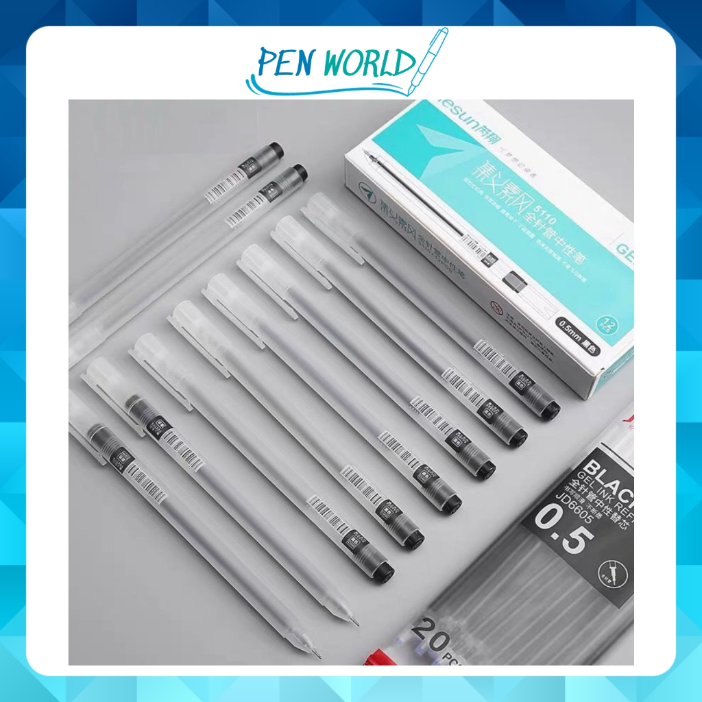 Bút mực gel Resun ngòi 0.5mm dùng cho học sinh, sinh viên, nhân viên văn phòng 3 màu Xanh/đỏ/đen