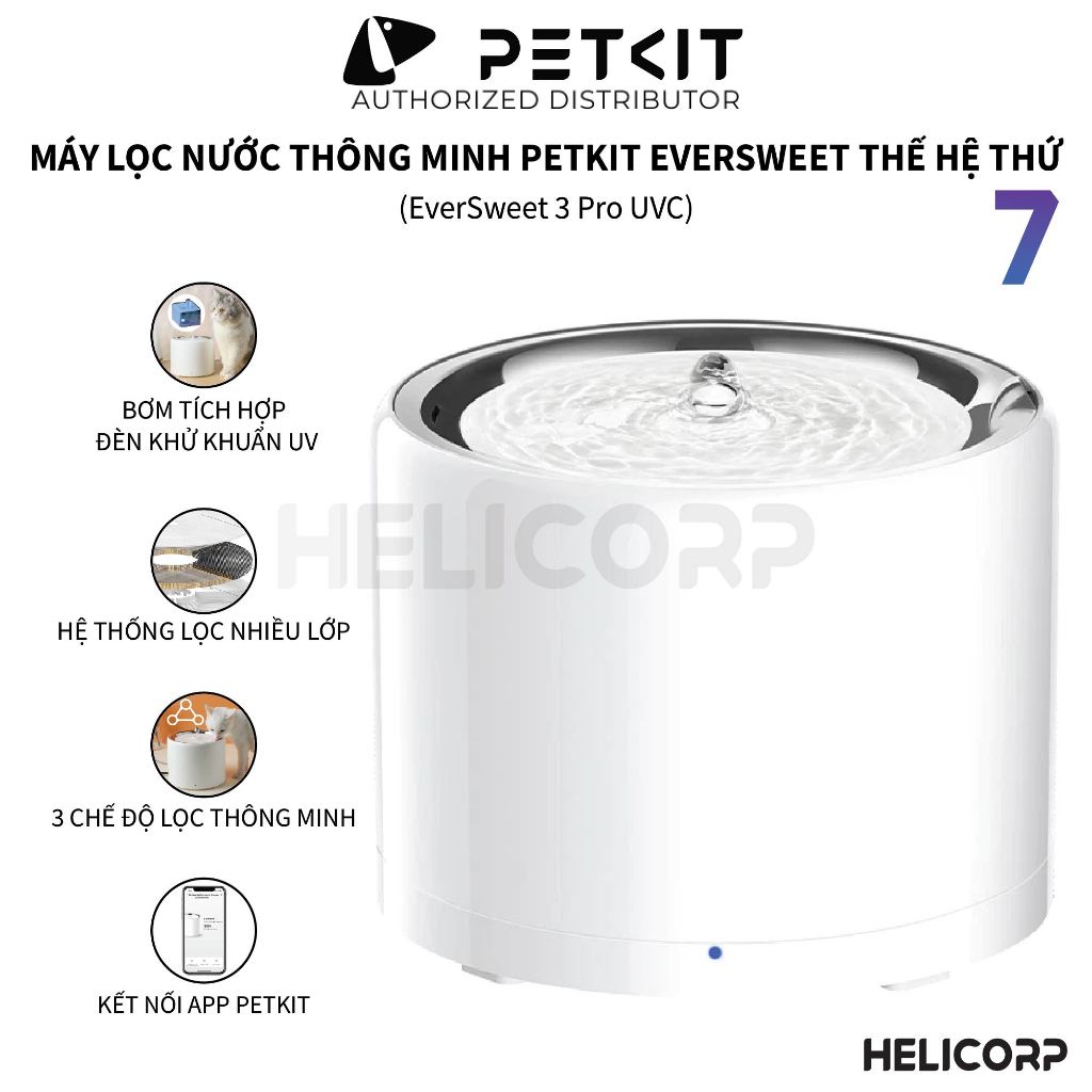 Máy Lọc Nước Cho Mèo, Máy Uống Nước Petkit Eversweet Thế Hệ Thứ 7 Bản 2023 - HeLiCorp