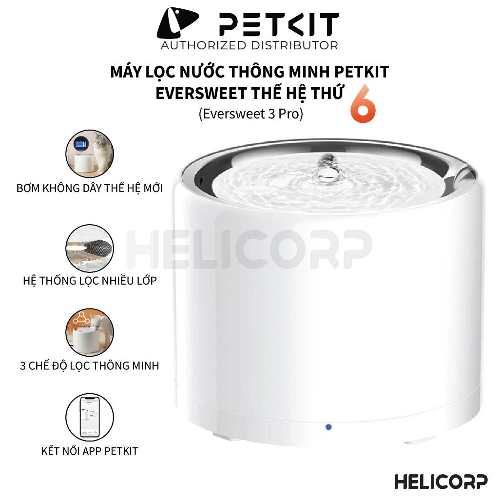 Máy Lọc Nước Cho Mèo, Máy Uống Nước Petkit Eversweet Thế Hệ Thứ 7 Bản 2023 - HeLiCorp