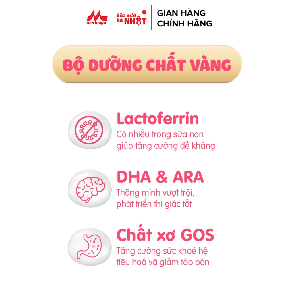 Sữa Morinaga Số 1 Hagukumi Nhật Bản 130g cho bé hộp 10 thanh