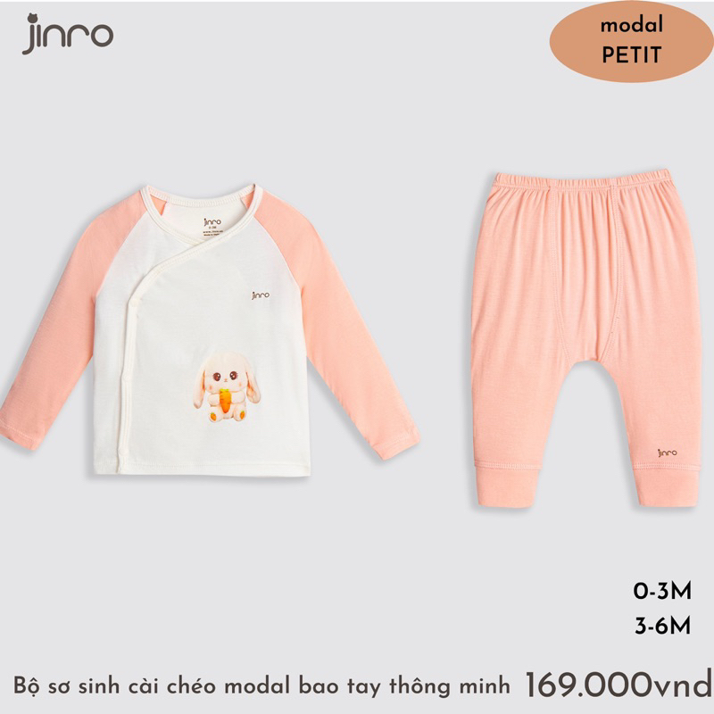 Bộ dài sơ sinh Jinro sợi tre mềm mát cho bé trai bé gái