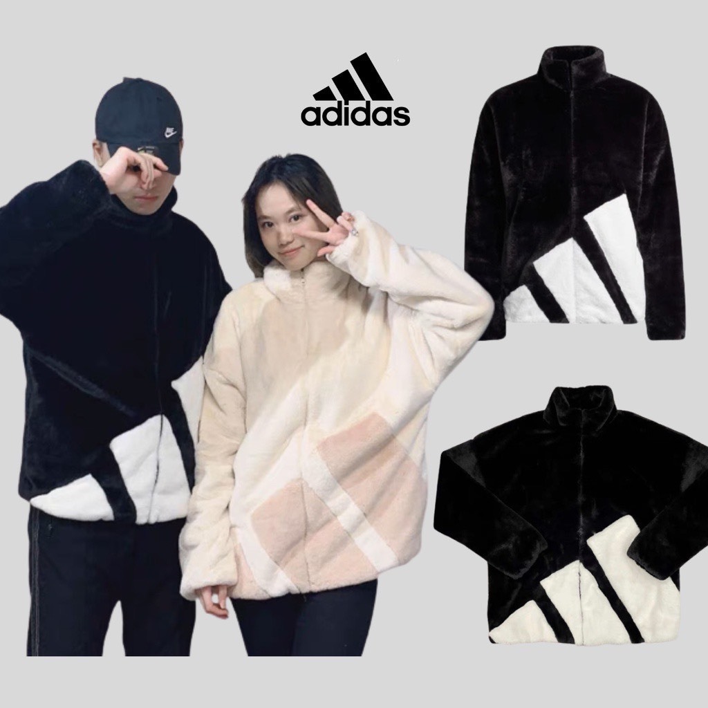 Áo khoác lông Adidas chính hãng 3 lớp dày dặn chất lông mềm hàng quảng châu cao cấp form unisex nam nữ