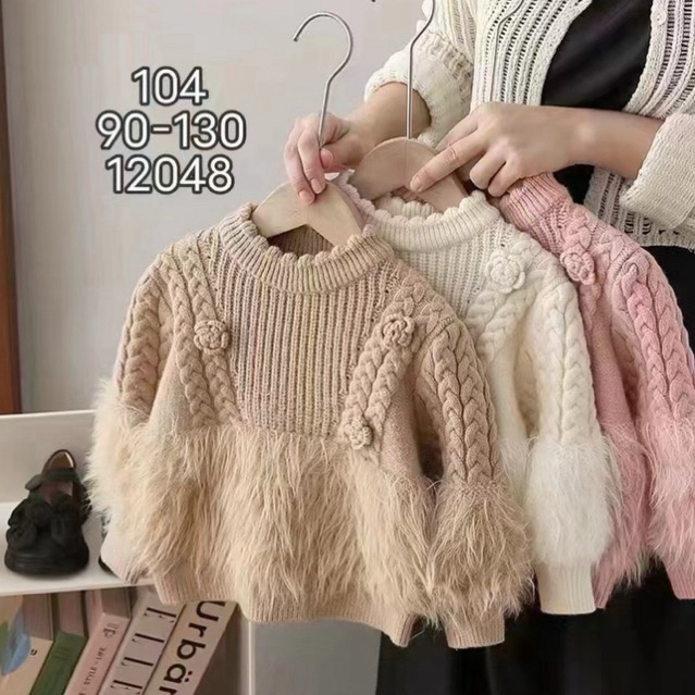 Áo Len Lông hàng quảng châu cho bé gái size 90-130