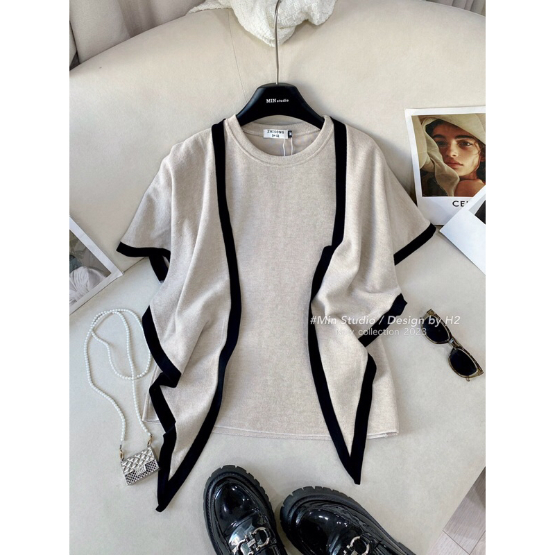 Áo len quàng khăn hàng QC