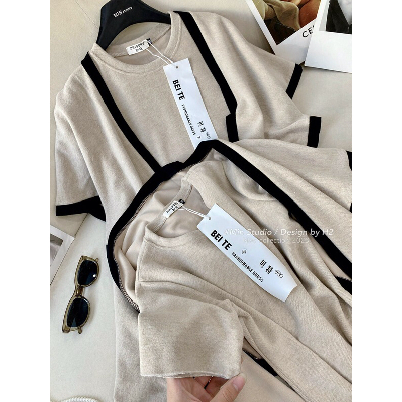 Áo len quàng khăn hàng QC