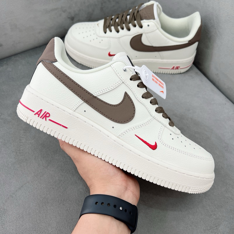 Giày Thể Thao Thấp Cổ AF1 Viền Nâu ( Full Box + Giấy Gói )