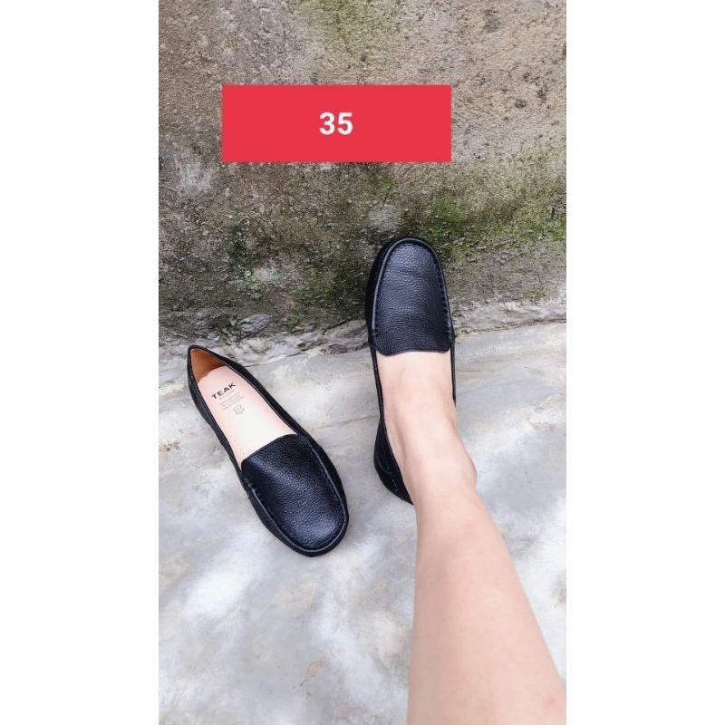 Giày moca da thật