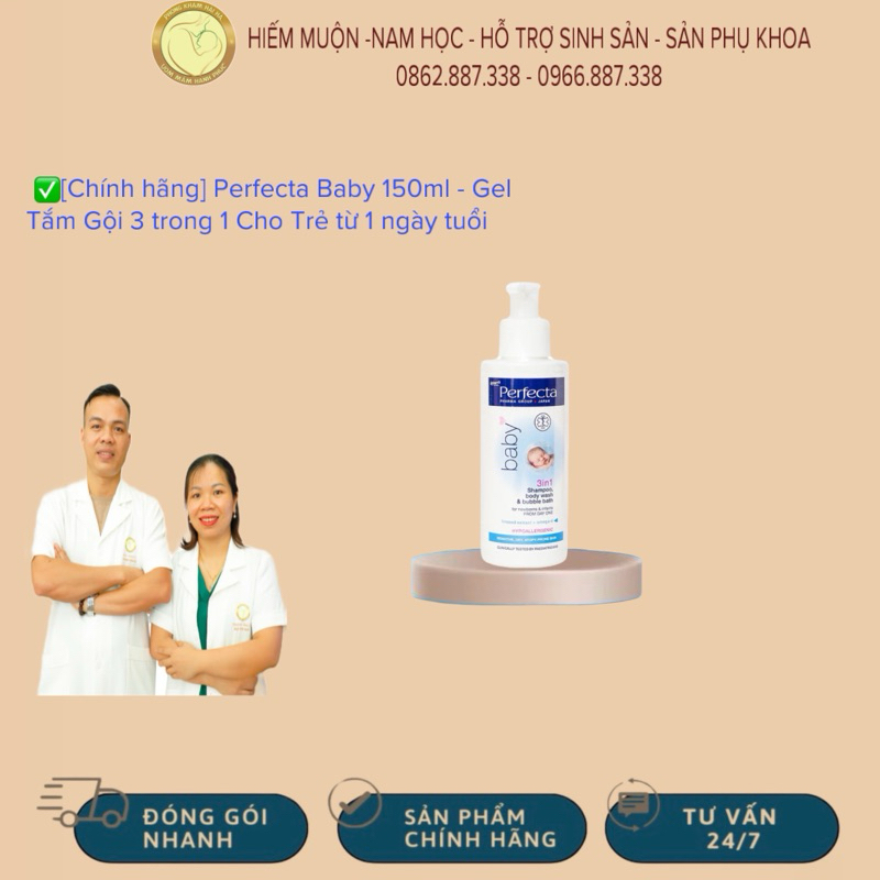 Perfecta Baby 150ml - Gel Tắm Gội 3 trong 1 Cho Trẻ từ 1 ngày tuổi