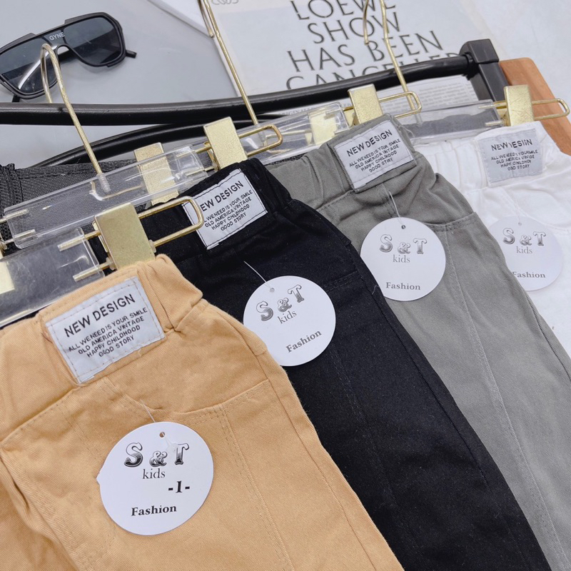 Quần kaki dài vải kaki mềm cho bé trai bé gái