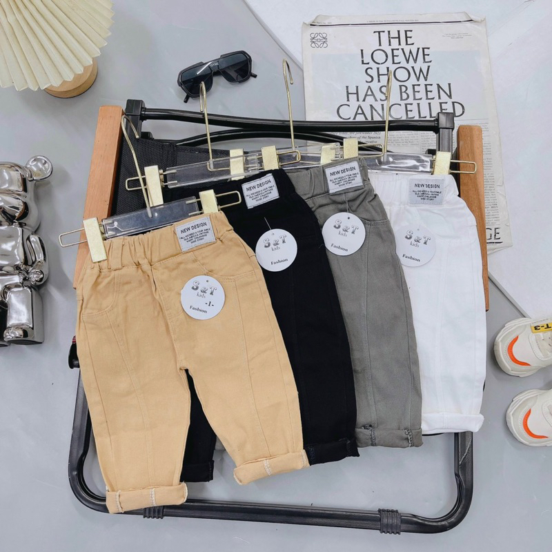 Quần kaki dài vải kaki mềm cho bé trai bé gái